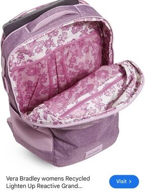 Vera Bradley Purple/Pink Floral Recycled Grand Backpack